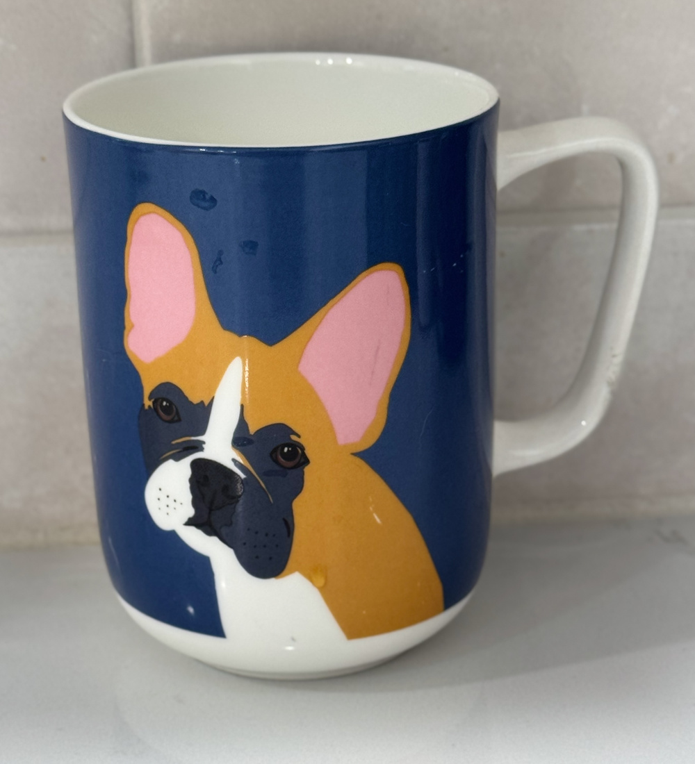 Portobello By Design French Bulldog Fine Bone China Cup Mug Navy Dog England